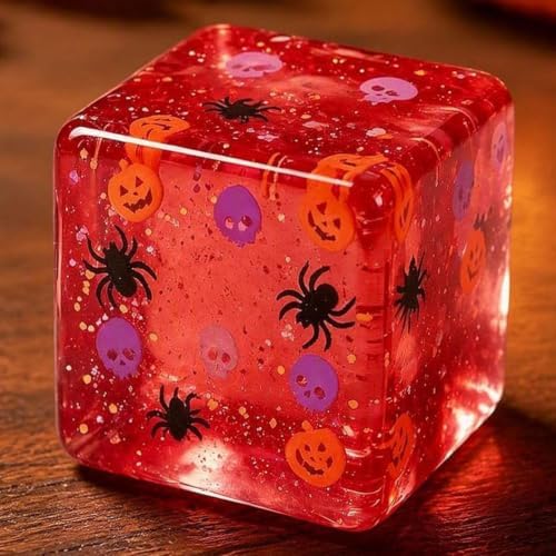 Halloween Ghost Bao Glitter-Squishy Halloween Squishy Cube, Glitter Ghost Toy, Glitter Pumpkin Squishy for desks, Backpacks(Red)