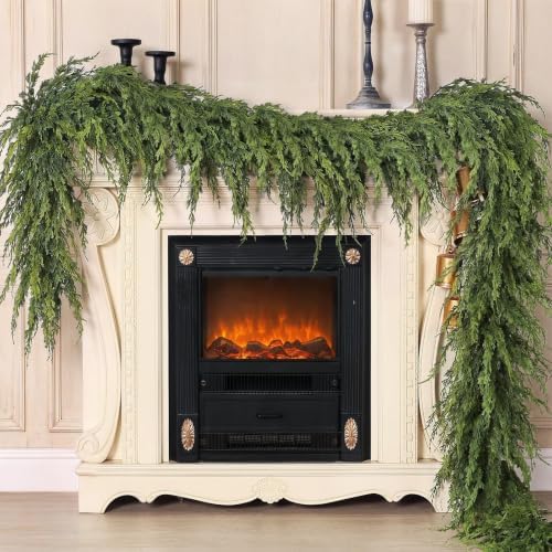 Artificial Cedar Garland for Fireplace Christmas Decoration (1 PCS,9 FT)