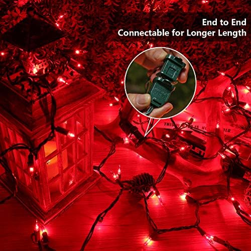 BrizLabs Red Incandescent Christmas Indoor String Lights 300 Count 69.6ft