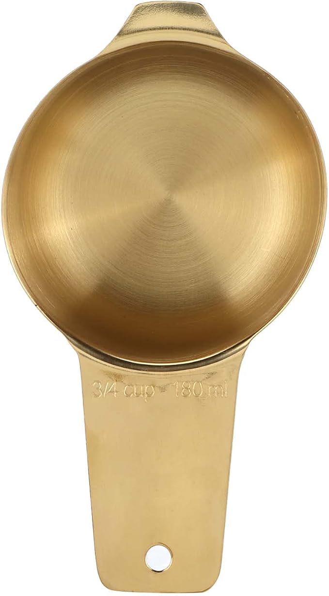18PCS Gold Measuring Cups and Spoons Set, Stainless Steel Measuring Cups Spoons with Buckle and Scale Plate, Kitchen Baking Tools