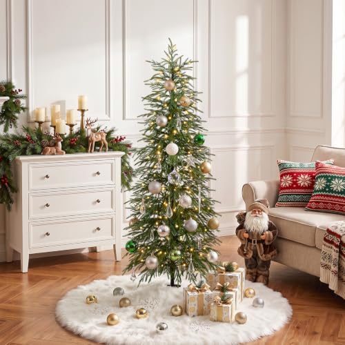 VeriNaTural 5ft Prelit Christmas Tree with Lights, Skinny Pencil Xmas Tree