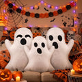 Konohan 3 Pcs White Ghost Halloween Throw Pillows Lovely Plush Stuffed