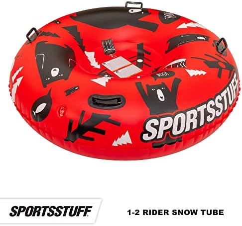 Sportsstuff Inflatable Snow Sled with Handles - 48" Single/78 Double - Snow Sleds for Kids - Multiple Sizes & Designs