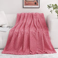 Rose Pink Throw Blanket 60"×80" Gifts for Mom Fuzzy 3D Jacquard Decorative