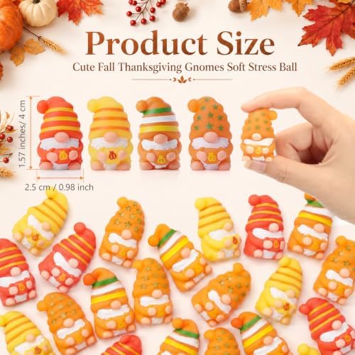 Thenshop 20 Pcs Fall Thanksgiving Gnome Balls Party Favors Bulk 4 Designs