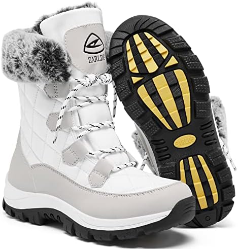 EARLDE Women's Snow Boots Waterproof Mid-Calf Winter Boots