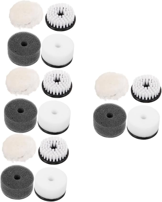 FRCOLOR 16pcs Shoe Cleaning Brush Polishing Dust Brushes for Shoes Includes Sponge Easy to Install Polish Attachments for Bright Finish