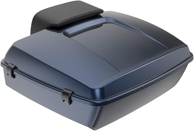 Advanblack Road Glide Tour Trunk Pack Midnight Blue Chopped Tour Trunk Pack Backrest Pad for '97-'25 Harley Touring Road King Street Glide Electra Glide CVO models