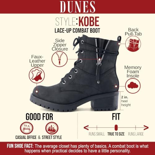 dunes Kobe Combat Ankle Boots for Women