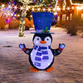 Lighted Penguin Outdoor Christmas Decorations, Pop-Up Penguin Outdoor Décor Prelit 60 Lights, Collapsible Lighted Blue Christmas Decorations for Porch, Yard, Garden-Blue