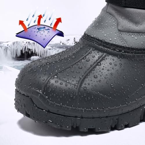 EQW Men's Waterproof Snow Boots, Insulated -25°F Non-Slip Winter