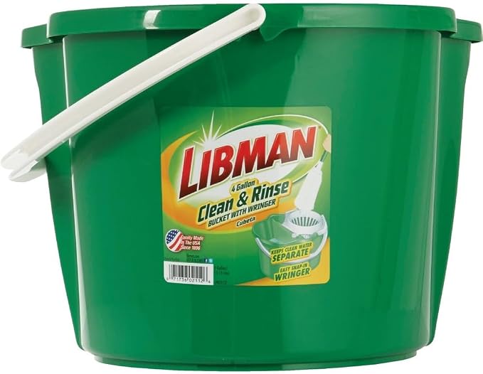 Libman 2112 Clean and Rinse Bucket with wringer, 4 Gallon