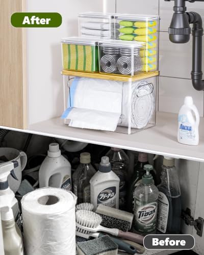 iCASA 5 in 1 Trash Bag Holder Dispenser Dishwasher & Laundry Pods Container