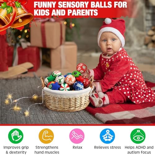 Gejoy 108 Pcs Christmas Party Favors Bulk, Snowman Santa Balls