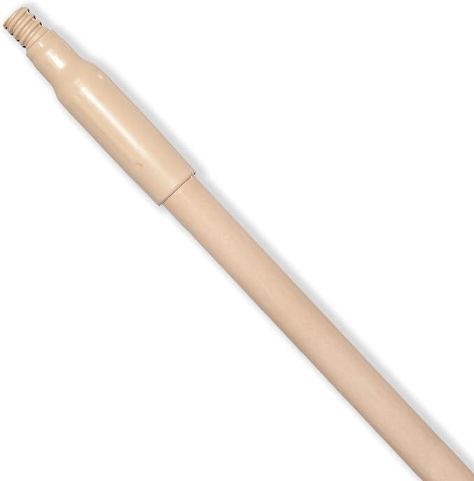 SPARTA Fiberglass Broomstick Replacement Broom Handle with Acme Threaded Tip for Industrial Cleaning Tools, Fiberglass, 60 Inches, Tan, (Pack of 12)