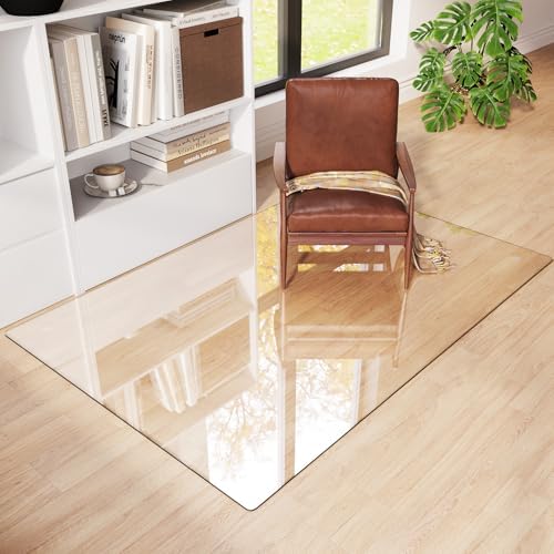 Tempered Glass Chair Mat for Carpet 60"x40", Floor Protector
