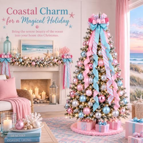 Gejoy 32 Pcs Pastel Christmas Tree Decoration Set, Macaron Sweet Theme