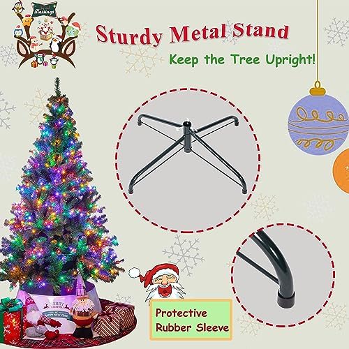 Sunnyglade 4Ft Premium Artificial Christmas Tree with 240 LED Multicolor