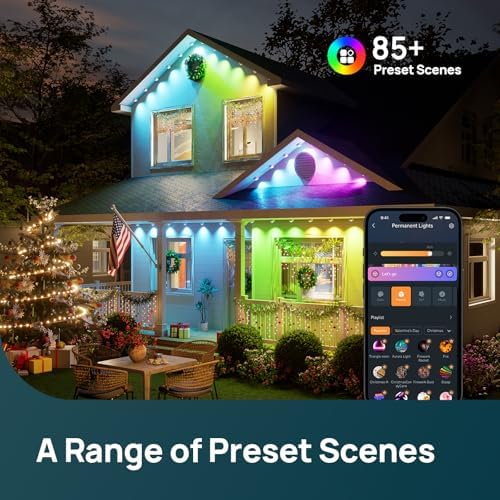 Linkind Permanent Outdoor Lights for House HP5, 100ft RGBTW Eave Lights