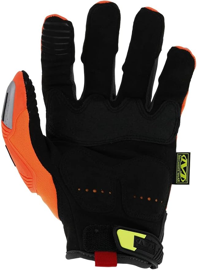 Mechanix Wear Hi-Viz M-Pact Gloves - High-Visibility Impact Gloves - For Builders Safety - For Construction - Vibration Absorbing - Touchscreen Compatible - Fluorescent Orange - Small