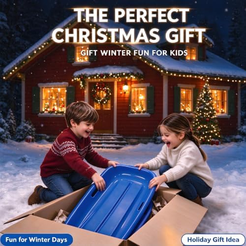 35" Snow Sled for Kids & Adults, Cold Resistant Flexible Toboggan