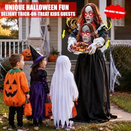 5.3 Ft Scary Halloween Animatronics Decorations Outdoor Life Size Maid
