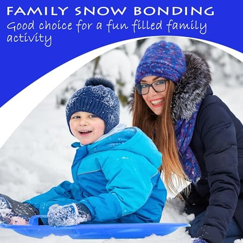Slippery Racer Heavy-Duty Cold Resistant Downhill Pro Adults and Kids Plastic Outdoor Winter Saucer Disc Snow Sled with Handles (Superman, 2)