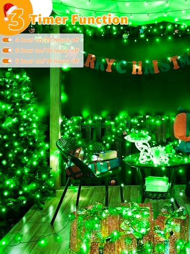BrightChristmas 500 LED 164 FT Christmas Lights, Waterproof Outdoor String Lights with Remote and Timer, Christmas Tree Lights with 8 Modes Dimmable, Fairy Lights for Holiday Decor (Green)