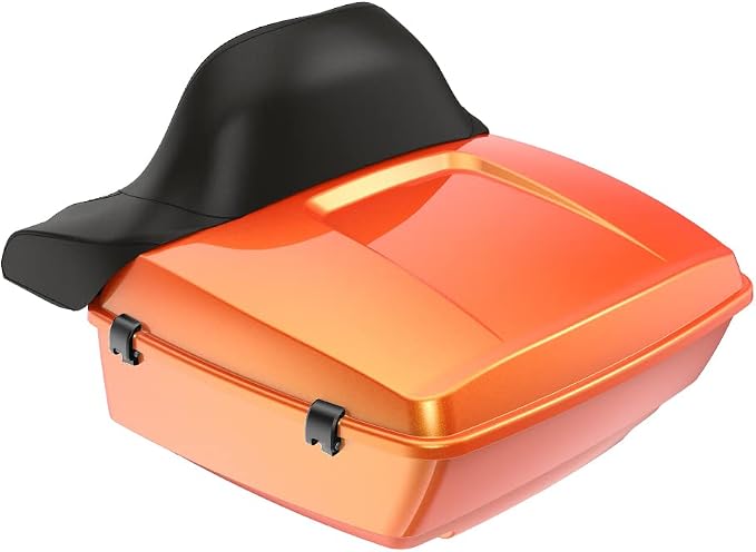 Advanblack Road Glide Tour Trunk Pack Tequila Sunrise King Tour Trunk Pack Luggage +Wrap-Around Backrest Pad for '97-'25 Harley Touring Road King Street Glide Electra Glide CVO Models