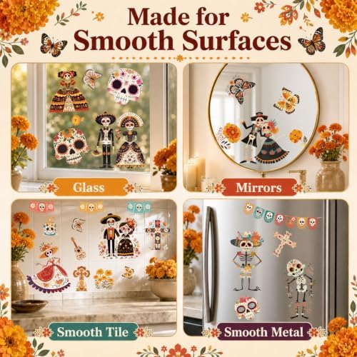 Dia De Los Muertos Decorations Window Clings Day of The Dead Stickers Decor