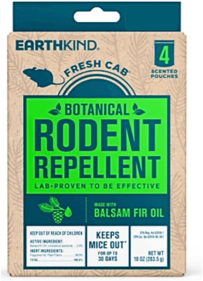Fresh Cab Botanical Rodent Repellent - Environmentally Friendly, Keeps Mice Out, 12 Scent Pouches