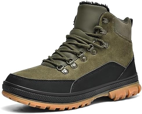 Wondamo Men's Snow Boots Lightweight Waterproof Winter Cold Weather Shoes