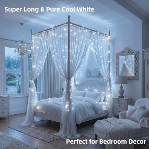 JMEXSUSS 1000 LED White Christmas String Lights Outdoor with Remote