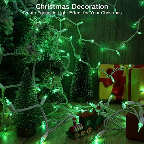 Brizled Green Christmas Lights Incandescent, 69.6ft, 300 Count, Connectable