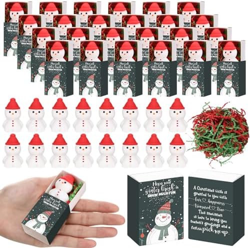 24 Sets Winter Break Gifts Snowman Holiday Party Favors with Boxes