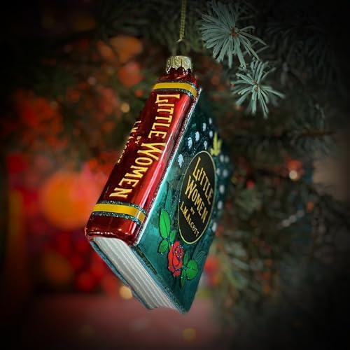 Little Women by Louisa M. Alcott Christmas Tree Ornament, Blown Glass 3D Book Ornament, Book Lover Gift, for Book Lovers.