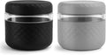 24 oz/3 Cup Glass Lunch Bowl Containers with Lids, 2 Pack, BPA-Free | Leak & Spill Proof, Microwave & Dishwasher Safe, Airtight Meal Prep & Food Storage Jar for Lunch, Soup, Oats, Stew, Yogurt