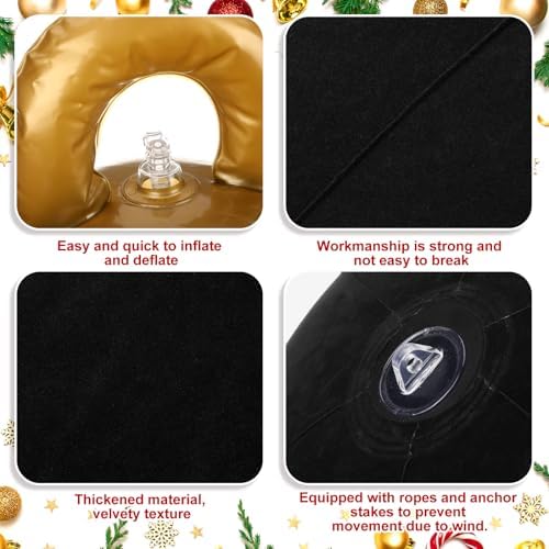 Jetec 3 Pcs 32 Inch Giant Black Velvet Christmas Inflatable Balls