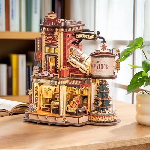 ROKR 3D Puzzle for Adults Christmas Dream Gift Factory DIY Miniature House