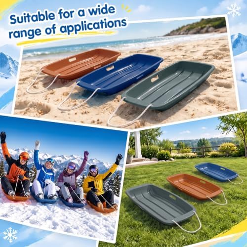 Jerify 6 Pcs 35 in Plastic Snow Sled for Kids Adults