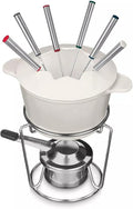 Cuisinart 13-Piece Cast Iron Fondue Set, Cream, 10"