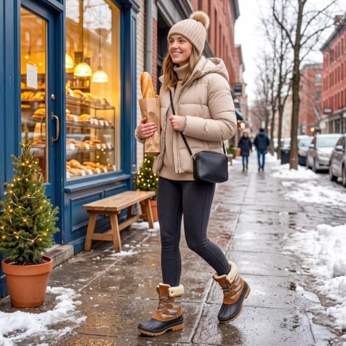 STQ Womens Winter Duck Boots Waterproof Cold Weather Snow Boots