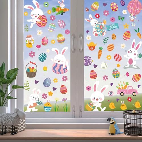 Easter Window Clings Decorations for Glass Window Stickers Decal