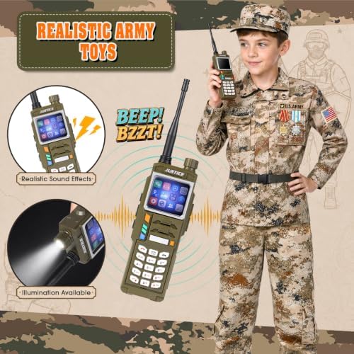 Metemot Army Costume For Boys, Kids Soldier Military Halloween Costume 3‑13