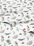 Christmas Sheet Set, Mistletoe, Holiday Xmas Bedding Set - Queen Size