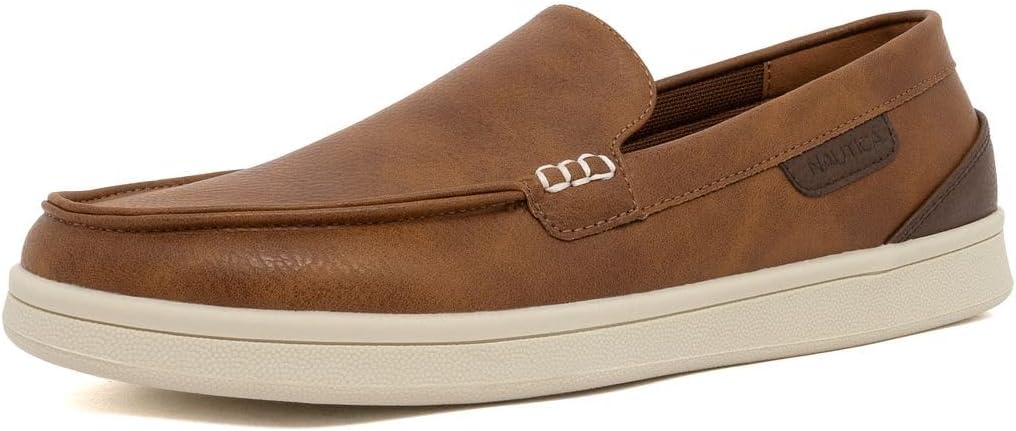 Nautica Men's Slip-On Loafers Casual Moc Toe Sneakers Boat Shoes Slipper for Men – Lightweight & Comfortable - Derwin
