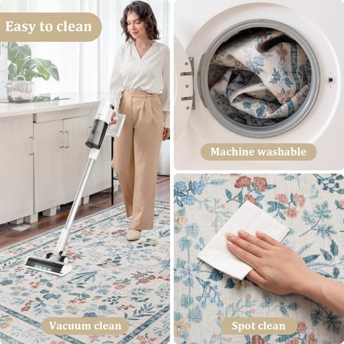 chakme Office Chair Mat for Hardwood Floor, 48"x36" Easy Glide Computer Desk Mat Protector for Rolling Chair Under Desk Rug Nonslip Backing, Machine Wash, (Floral)