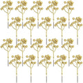 Fangoo 20 Pack 7 Inch Artificial Gold Berry Stems for Christmas Tree Decor