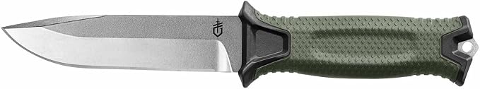 Gerber Gear StrongArm - Fixed Blade Survival Tactical Knife for Camping, Outdoor, Hunting - Ergonomic Utility Tool with Sheath - Made in USA - Sage Green, Plain Edge