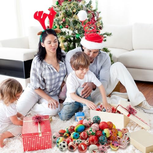 Meooeck 108 Pcs Christmas Party Favors Bulk, Snowman Santa Balls